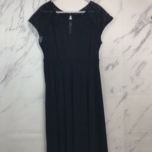 Torrid Black Short Sleeve Eyelet Maxi Dress